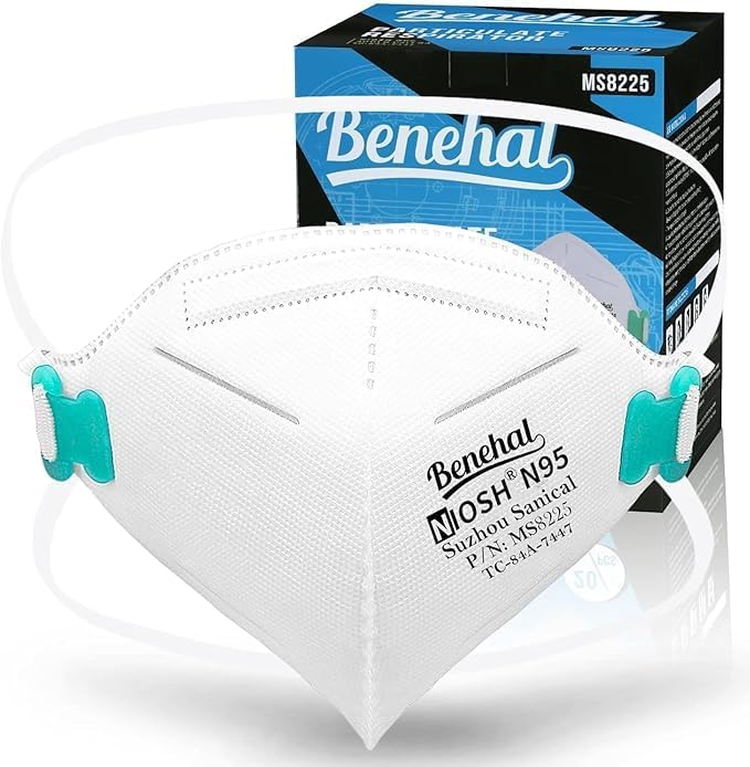 benehal N95 Masks for Adults - NIOSH-Approved Individually Wrapped Reusable N95 Face Masks- 95% Filtration for Easy Breathing - Image 1
